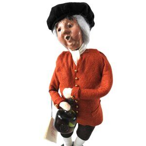 Byer's Choice Colonial Williamsburg Carolers Old Man with Wine Jug